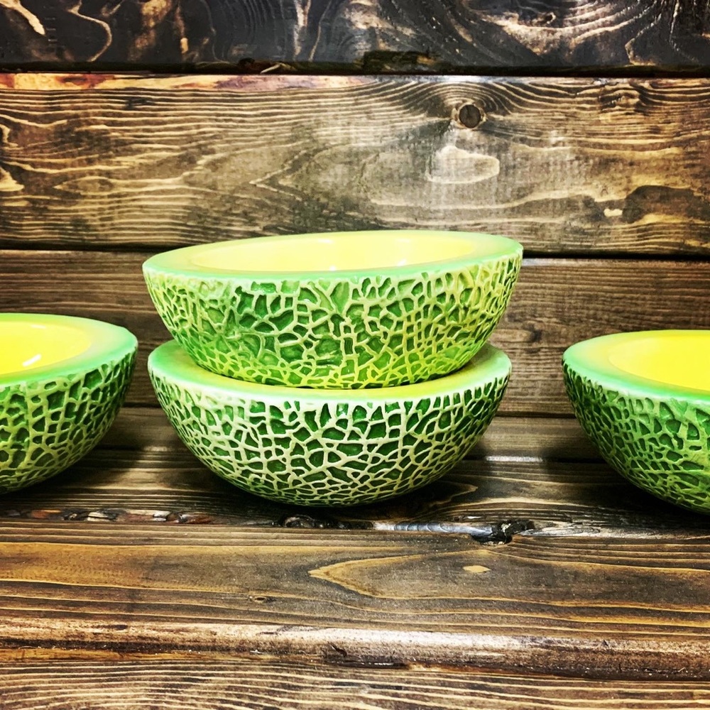Vintage Holt Howard Ceramic Melon Bowls
